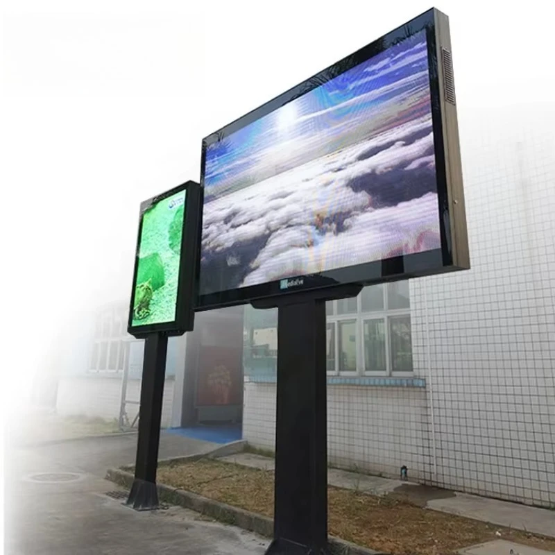 LED Billboard Outdoor LED Advertising Screen 3 to 10 Sqm Street Pole LED Advertising Digital Signage Player IP65