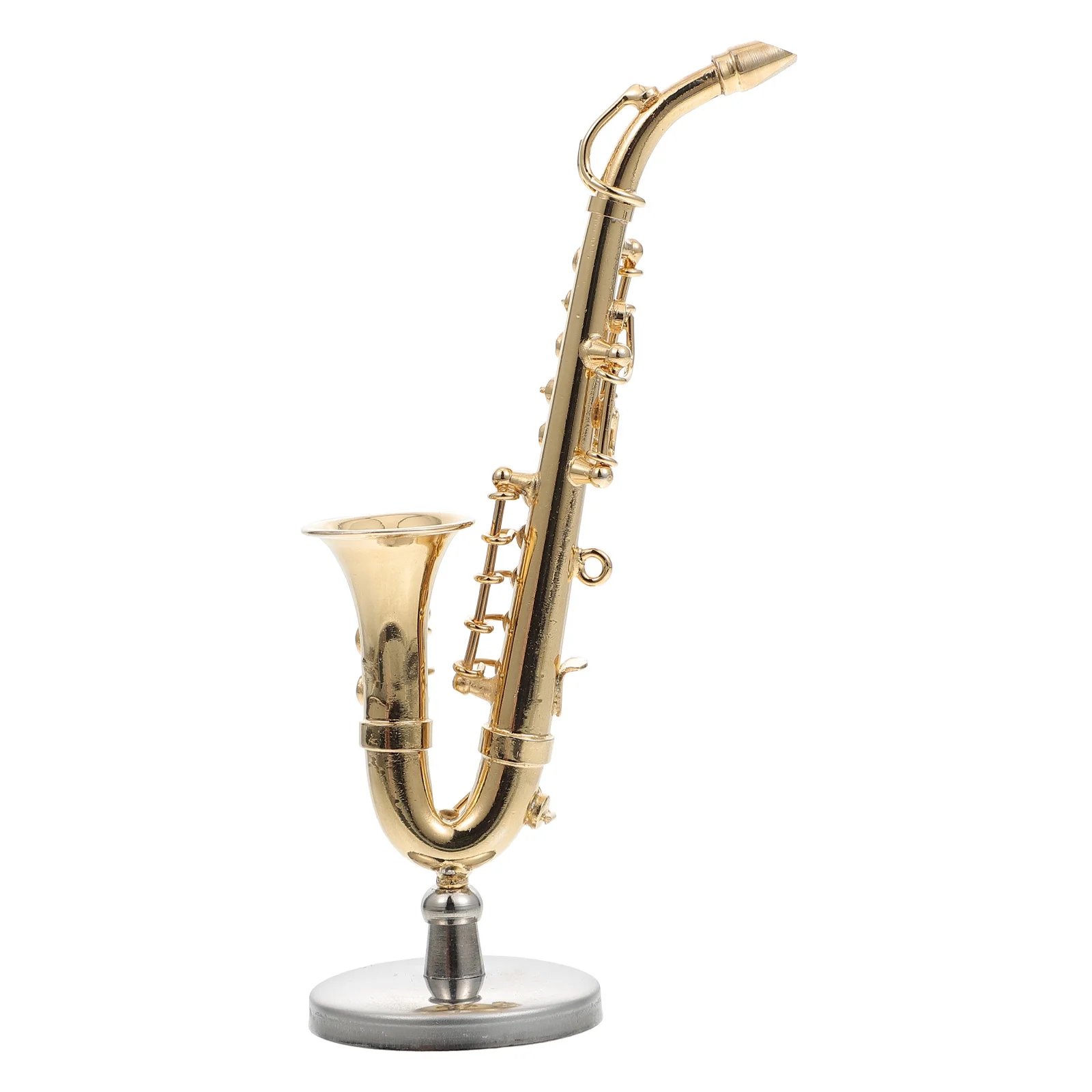 

1 set 1 Set Miniature Saxophone Exquisite Realistic Desktop Decor For Home Office Gift Idea Adorable Mini Instrument Ornament