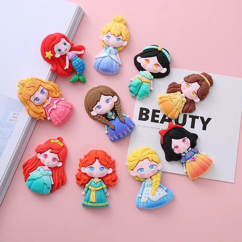 Disney Prinses Belle Ariel Frozen Elsa Anna Cartoon Hars Telefoonhoesje Diy Accessoires Haarspeld Decoratie Kind Speelgoed Perifeer Cadeau