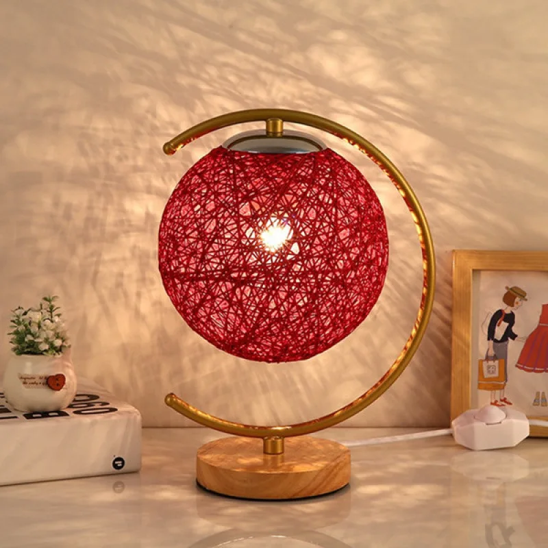 

Red Changming, festive atmosphere desk lamp, simple and modern, fashionable, bedroom bedside night light