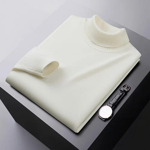 남성용 보온 터틀넥 스웨터, 신축성 있는 방한 의류, 심플한 캐주얼, 퓨어 컬러, 올매치 스웨터, 패셔너블한 겨울 