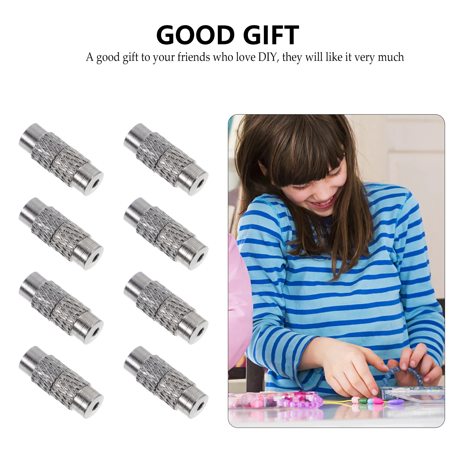 

50pcs Copper Turnbuckle Bracelet Clasps Silver DIY Jewelry Making Screw Barrel Connectors Cord End Caps Accessories