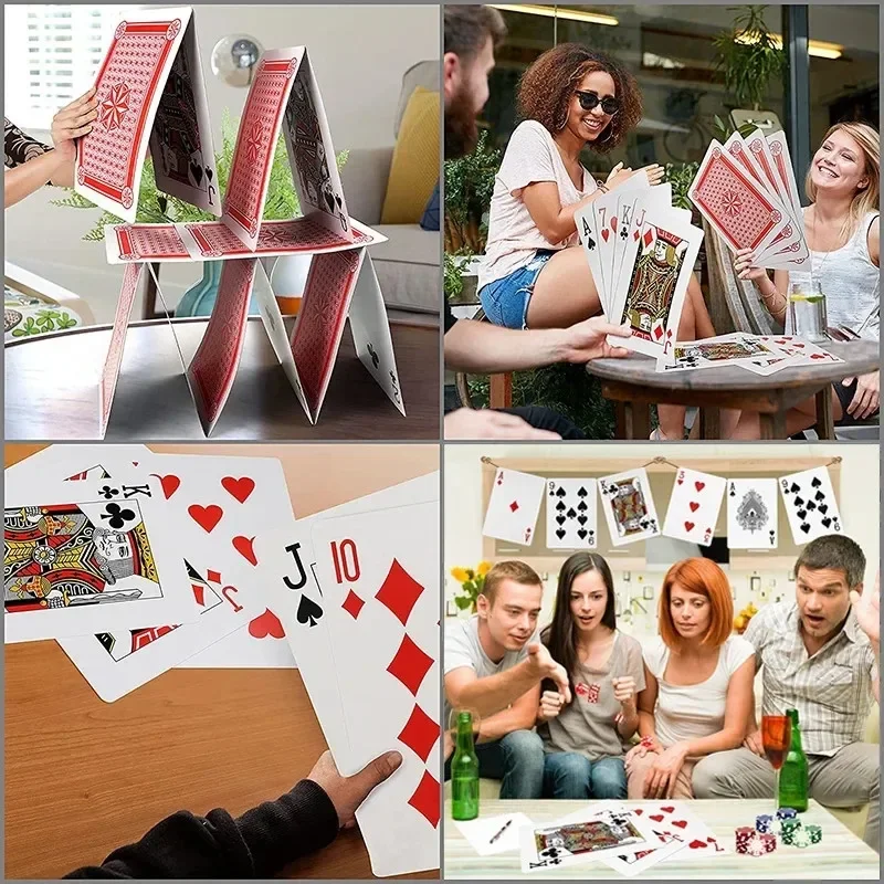 2/4/6/9 Times Large Size Playing Cards Board Game Toys Magic Tricks Tools Funny Party Games Joke Toys Table Game for Kids Adult