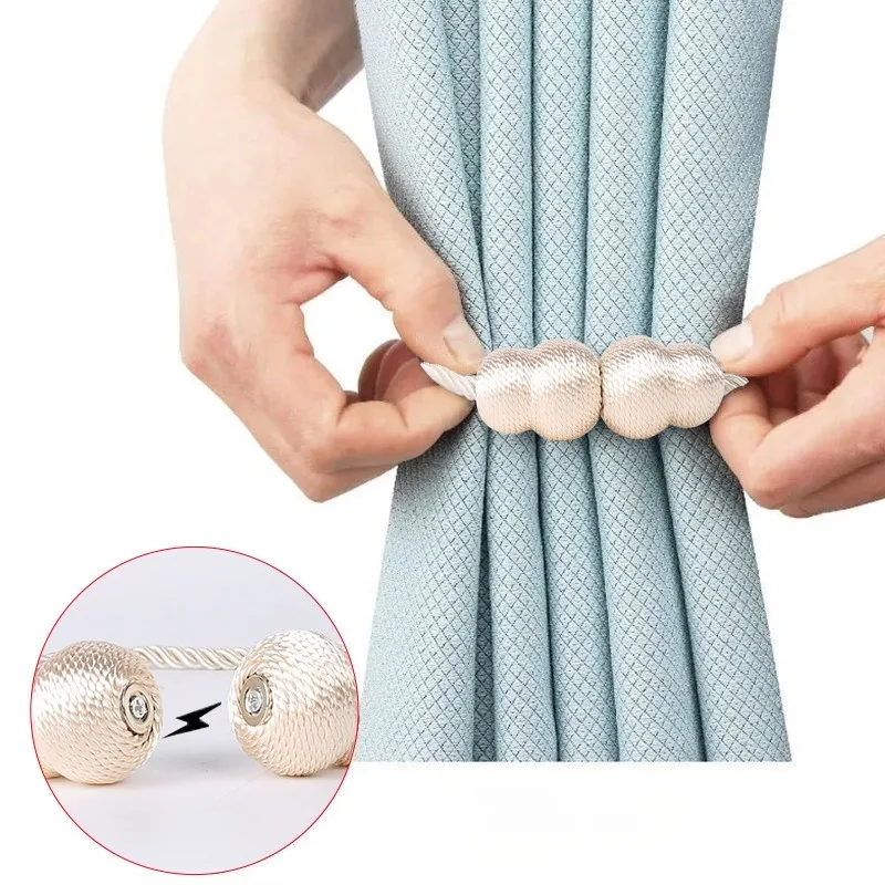 2pcs Magnetic Curtain Tiebacks Backs Rope Decorative for Bedroom and Living Room - Easy To Use Home Decoration
