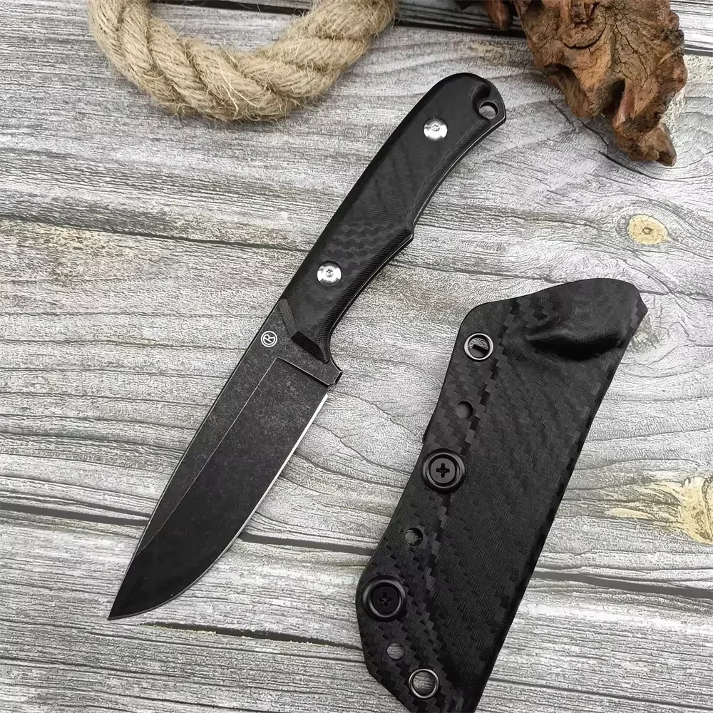 New High Hardness Fixed Blade D2 Blade G10 / Flax Handle EDC Outdoor Camping Hunting Survival Cutting Emergency Rescue Tools