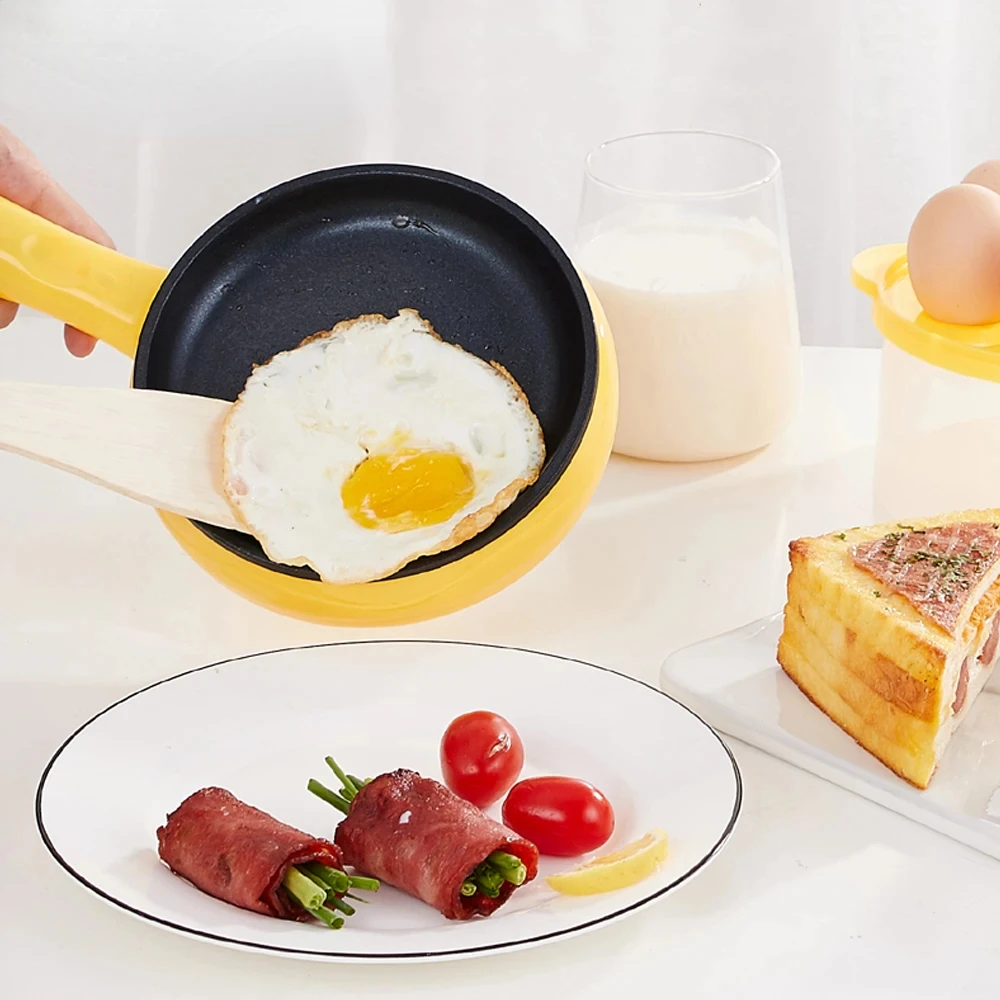 110V/220V Multifunction Household Mini Egg Omelette Pancake Fried Steak Frying Pan Non-Stick Boiled Eggs Boiler Steamer Cooker