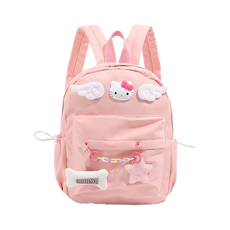 MINISO Hello Kitty Kawaii Backpack for Women Girl Fashion Trend Luxury Brand Designer School Backpacks Large Capacity Polyester