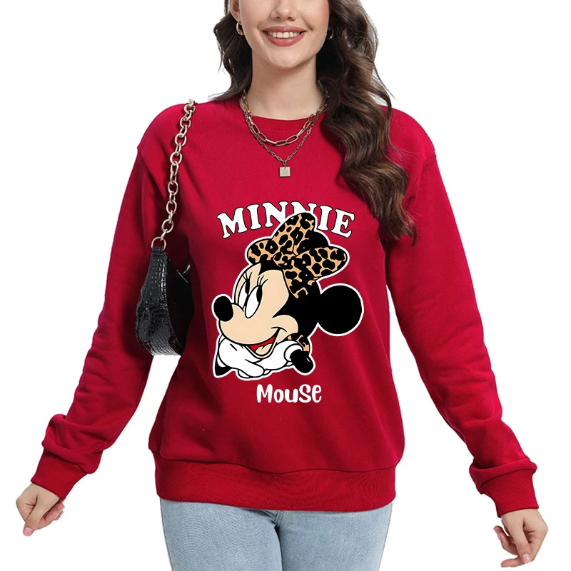 Girl Clothing New Y2k Hoodies Trendy Womens Sweatshirts Disney Mickey Mouse Print Pullover Long Sleeve Tops Fall Clothes 2025