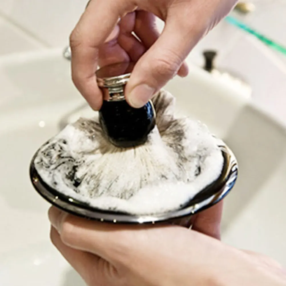 

Large Footed Bowl Stainless Steel Portable Shaving Mug Reusable Men Shaving Tool Household Barber Supply Soap Cup