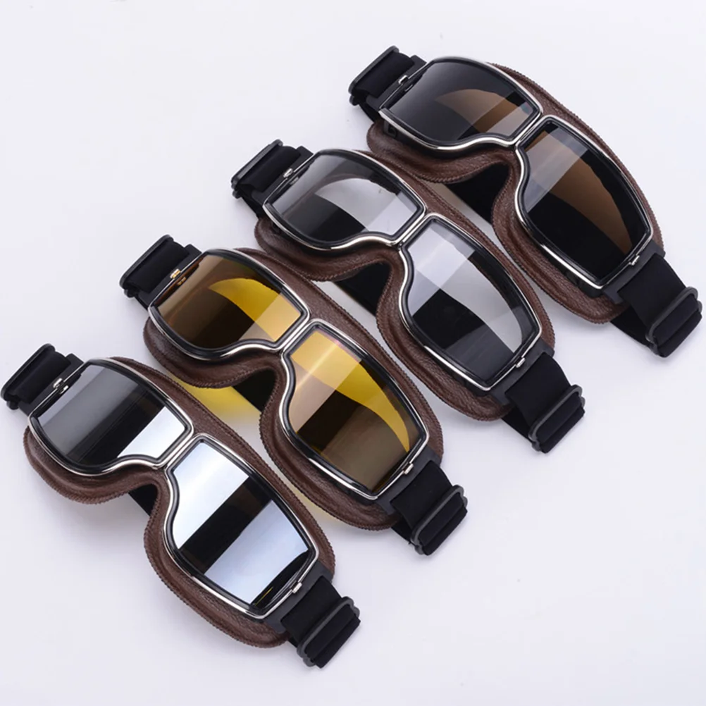 Riding Glasses Winter Goggles Ski Snowboard Motorcycle Sun Glasses Eyewear (Black Frame and Transparent Eyeglass)