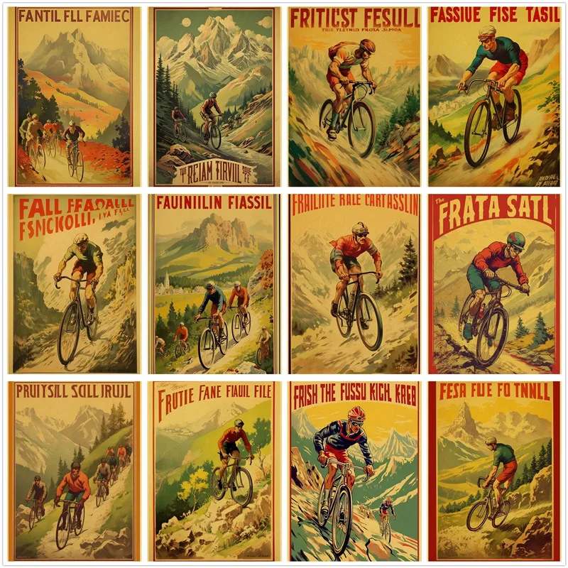 

Mountain Bike Poster Retro Diy Diamond Painting Kit Picture Full Round Drill Inlaid Embroidery Craft Cross Stitch Home Decor