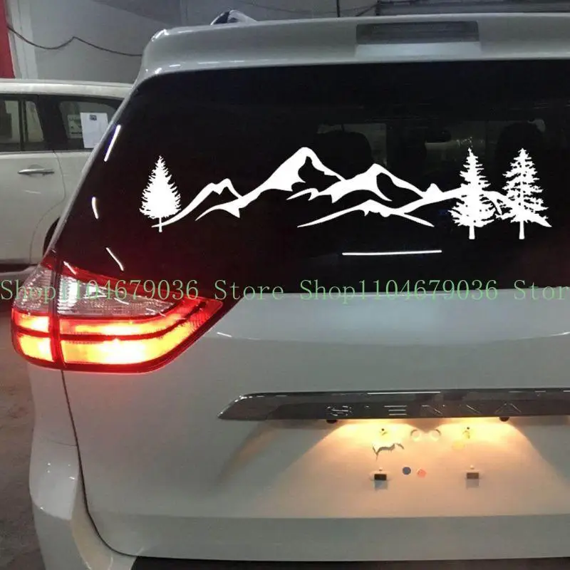 สติกเกอร์ไวนิลลายภูเขาสะท้อนแสง ลายต้นไม้ป่า สติกเกอร์ติดกันชน ประตู แผงรถยนต์ กระจกหน้ารถ ผนัง แล็ปท็อป ของตกแต่งบ้าน