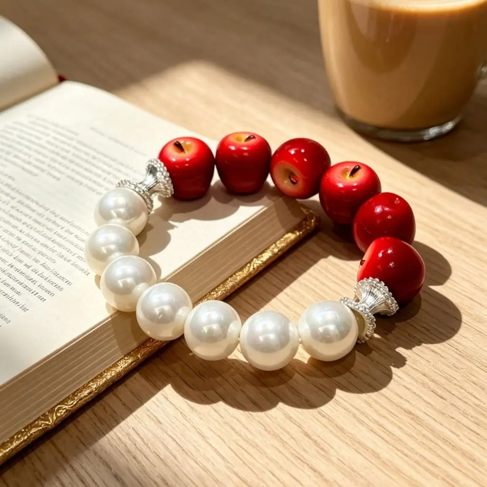 Fashion Resin Simulation Fruit Bracelet Beaded Dopamine Beads Bracelet Multi-color Y2K Summer Bohemian Jewelry Beach Jewelry