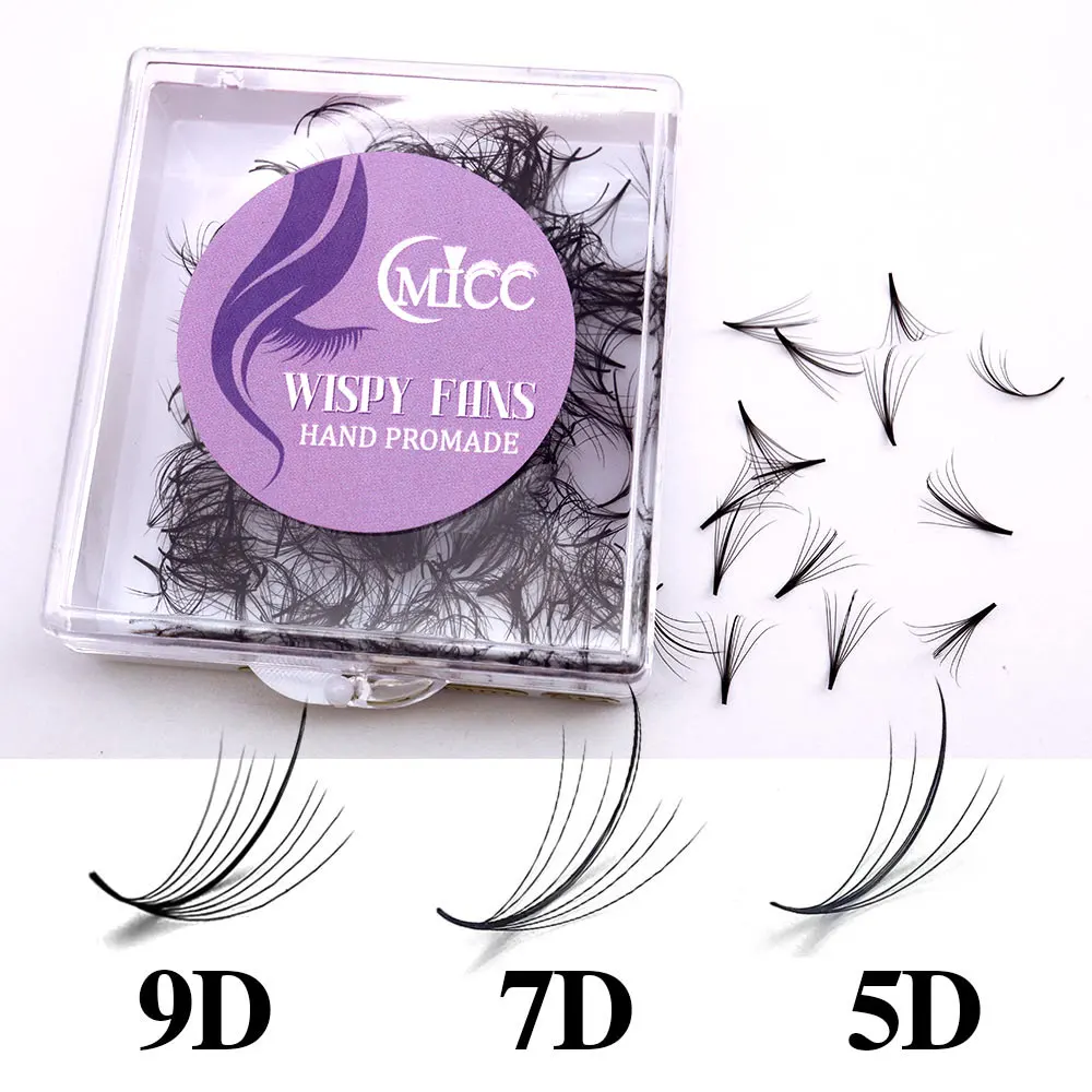 CMICC Sharp Pointy Stem 500 Fans 5D/7D/9D 07 Thickness 8-15mm Premade Volume Wispy Fans Eyelash Handmade Natural False Lashes