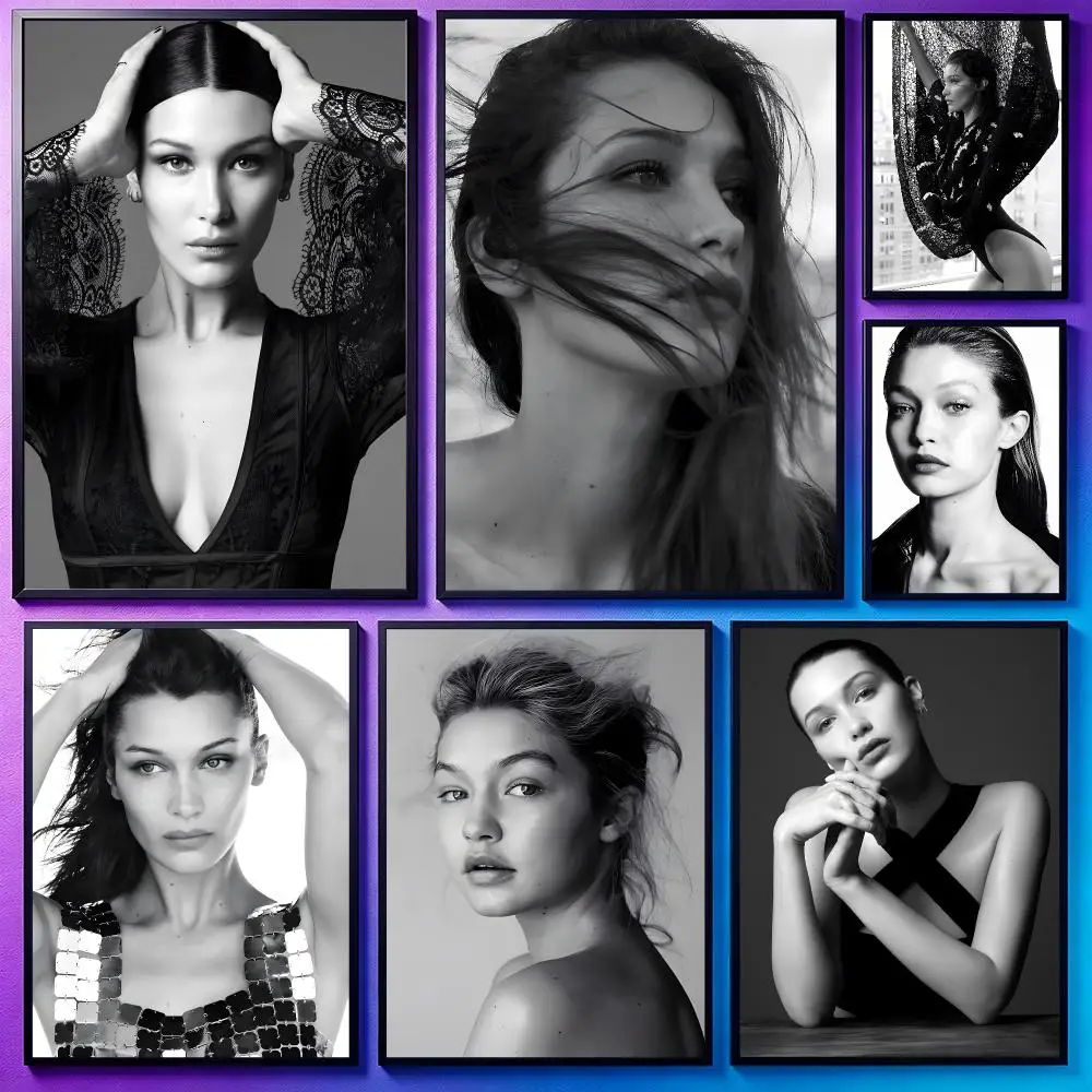 Celebrity Bella HadidS Poster Poster Sci Fi Cyberpunk HD Self Adhesive Wall Print Futuristic Home Game Room Decor Gift