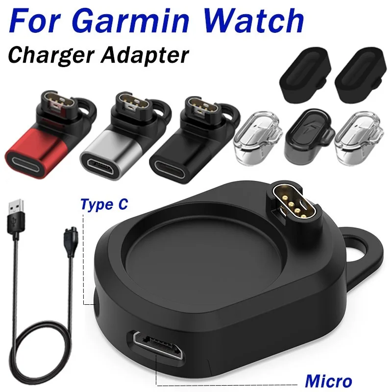 Type C Charger Adapter For Garmin Fenix 7 6 5 7X Forerunner 955 935 255 Watch Charger Plug For IOS Micro USB C Charging Adapter