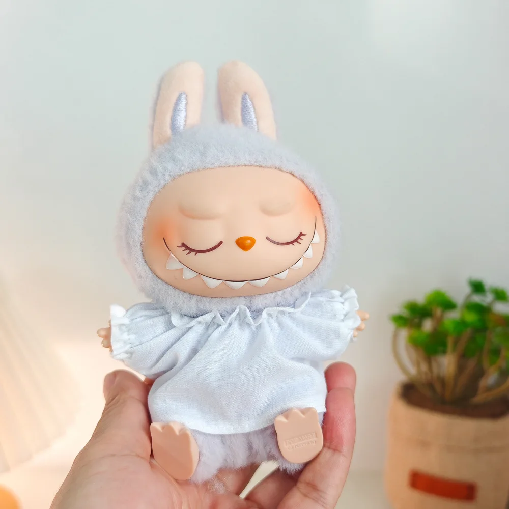 Vestiti Labubu Gonna di jeans alla moda Vestiti per bambole Labubu Abito di lusso Gonna con cinturino 15/17 cm Bambola di peluche universale