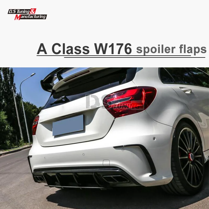 W176 Rear Bumper Lip Spoiler Splitter Canards Vents For Mercedes Benz A Class W176 A200 A250 A45 Hatchback Sport 2013-2018