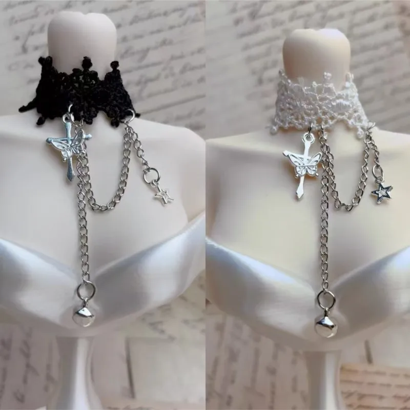 1/3 1/4 1/6 BJD Doll Jewellery Parts Necklace Sweet Lace Pearl Necklace Trendy BJD Collarbone Necklaces For BJD Doll Dress‑up