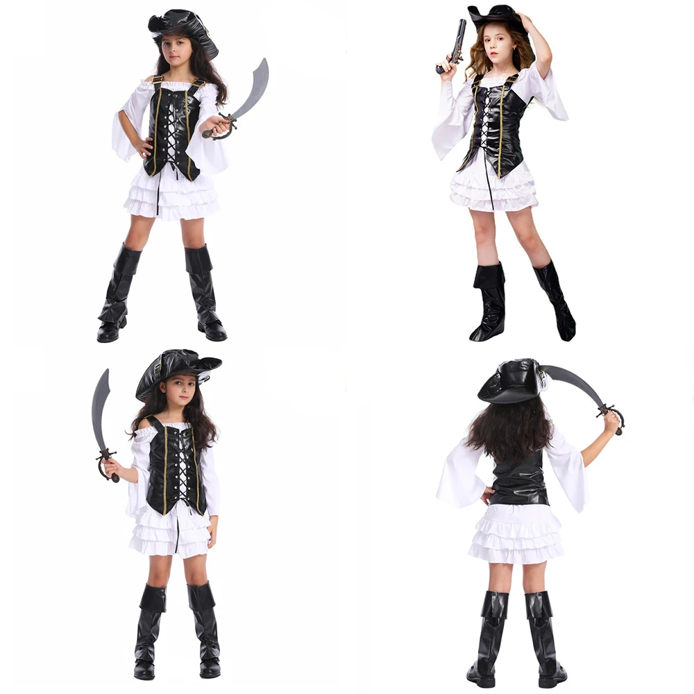 Set di costumi cosplay da pirata per ragazze, festa di Halloween, vestito da marinaio, caccia al tesoro, avventura, gioco di ruolo, abbigliamento da viaggio in mare