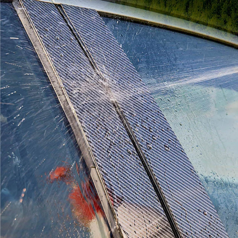 8 قطعة سيارة العمود الأوسط قطعة نافذة الزخارف الديكور B C عمود قطاع لشيري تيجو T11 2005-2013 ملصق غطاء اكسسوارات السيارات #5