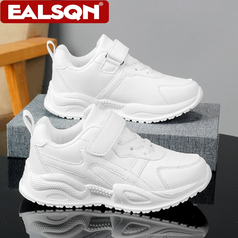สีขาว Tenis รองเท้าผ้าใบสําหรับเด็กเด็กกีฬาสบายหนังนักเรียนเด็กสาวสบายๆรองเท้าขนาด 28-39