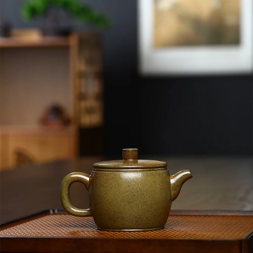 180cc Classic Yixing Purple Clay Teapot Raw Ore Green Mud Stone Scoop Kettle Chinese Filter Tea Infuser Tea Set Accessories