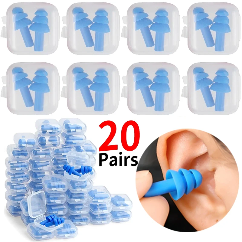 

Soft Silicone Earplugs Waterproof Swimming Ear Plugs Reusable Noise Reduction Sleeping Ear Plugs Hearing Protective with Box