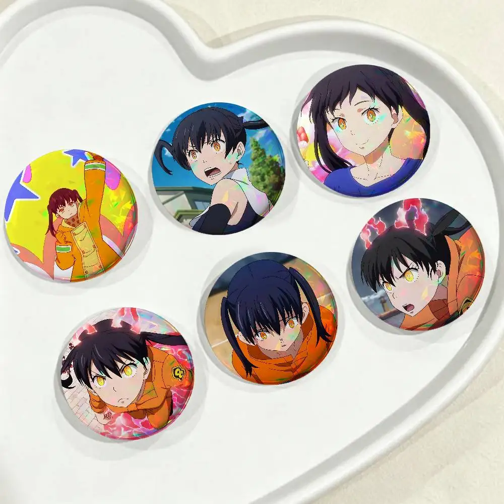Cartoon Tamaki Kotatsu Cute For Badge Custom Laser Hologram Enamel Pin Badge Metal Lapel Brooch For Clothes Bag Accessory Gift