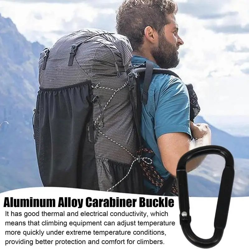 Carabiner Clip Aluminum Alloy D Ring Shape Carabiner D Clip Metal Carabiner For Camping Hiking Backpacking Key Clip Camping