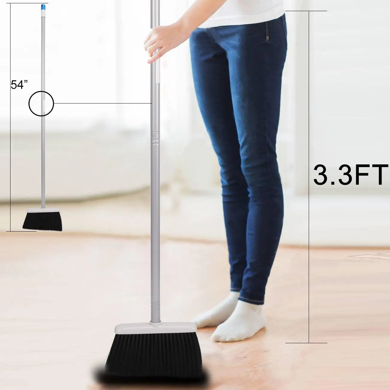 Long Handle Broom And Dustpan Set Upright Dustpan Combination Lightweight And Easy To Install For Home/ Kitchen/ Office