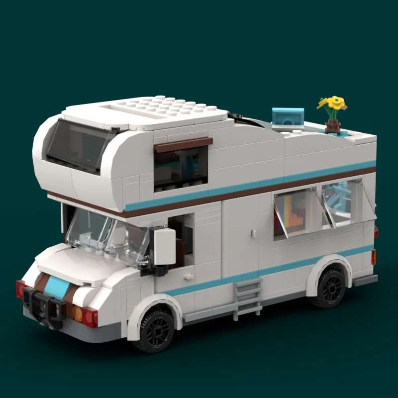 NEW 400PCS MOC city Class C Camper car motor home model DIY creative ideas technology block Toy Assembly Puzzle Birthday Gift