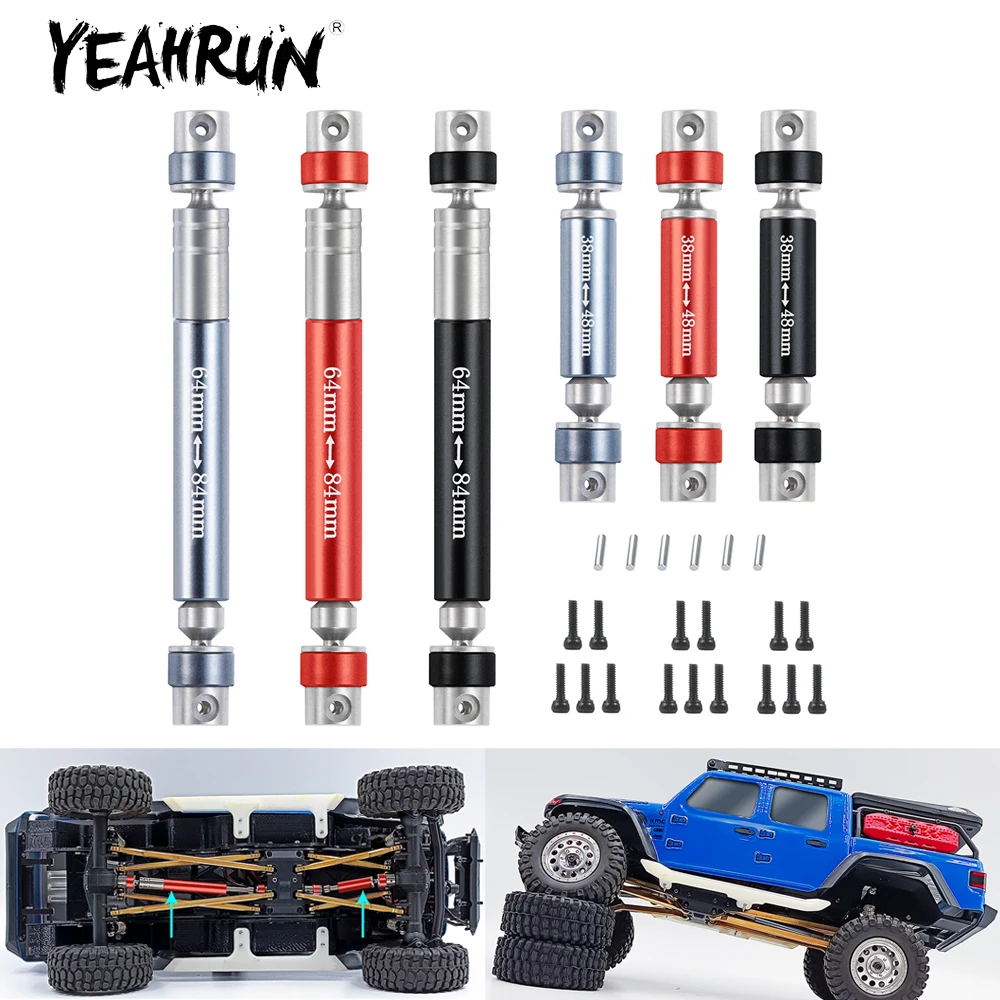YEAHRUN Getriebe-Antriebswelle aus Edelstahl und Aluminiumlegierung für Axial SCX24 1/24 RC Crawler Car Upgrade-Teile