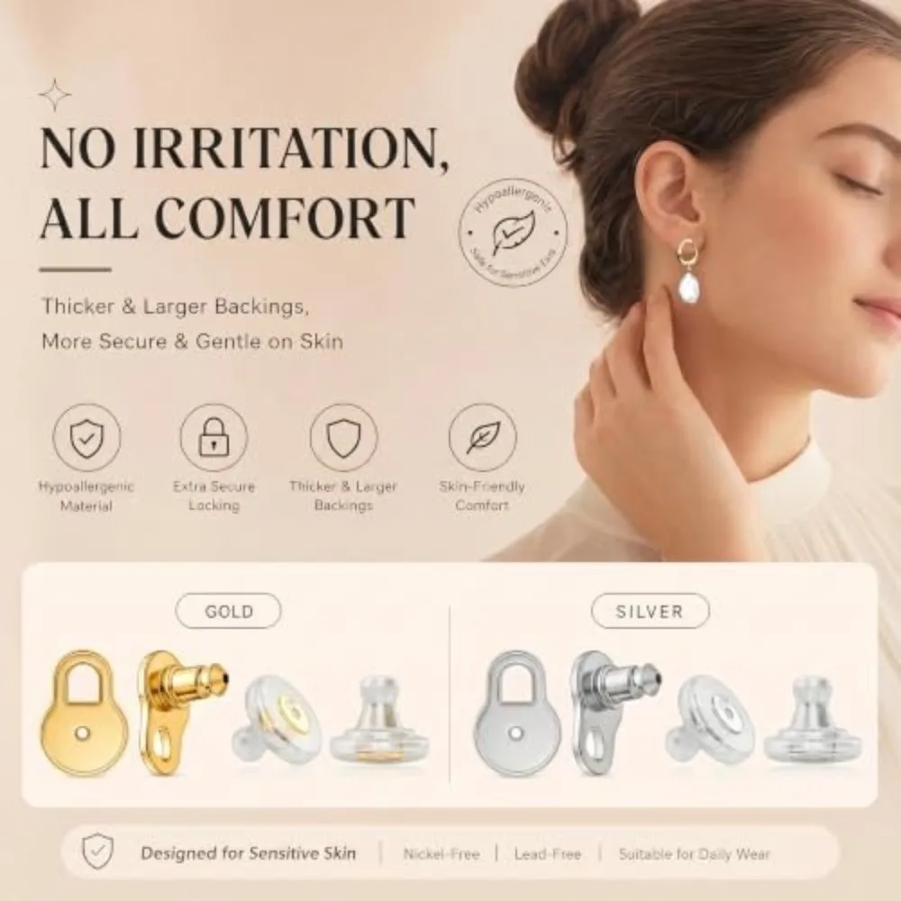 Durable Flexible Earring Lifter Silicone Plastic Earring Support Back Reusable Washable DIY Jewelry Accessory Dangling Earrings
