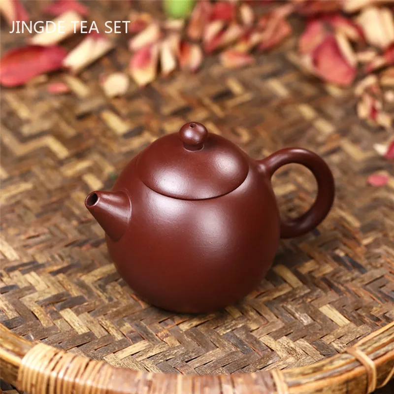 

Authentic Yixing tea pots Purple Clay Filter Teapot Raw ore Zhu Mud Dragon egg shape Kettle Handmade Customized Boutique 140ml