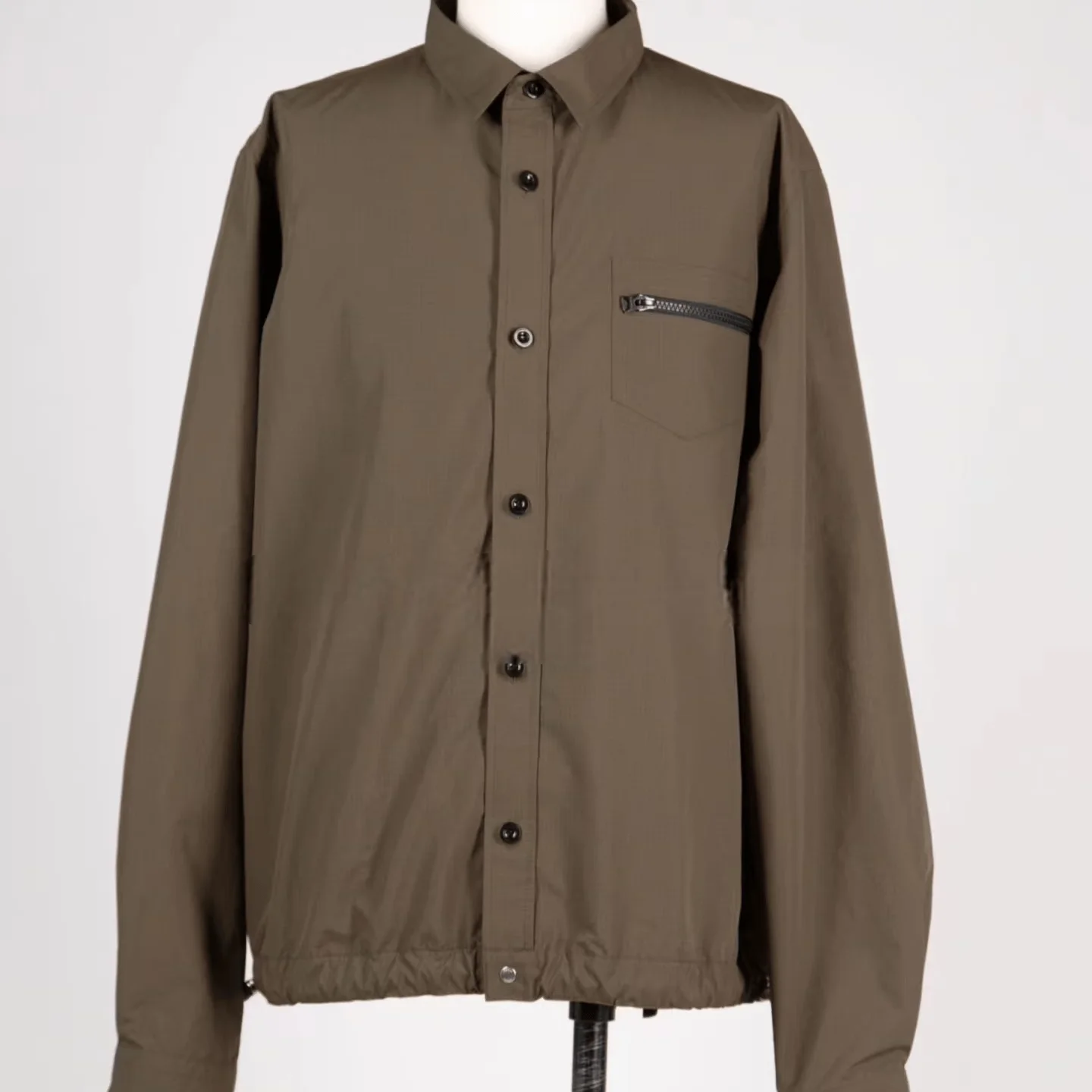 

FOG SACAI Свободная футболка на молнии для мужчин и женщин, осенняя новинка Sle Busin, джентльменский воротник, длинный свеч