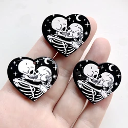 New fashion 36mm Love Skull resin flat back decoration diy jewelry earrings charm decorative accessories 10pcs/lot