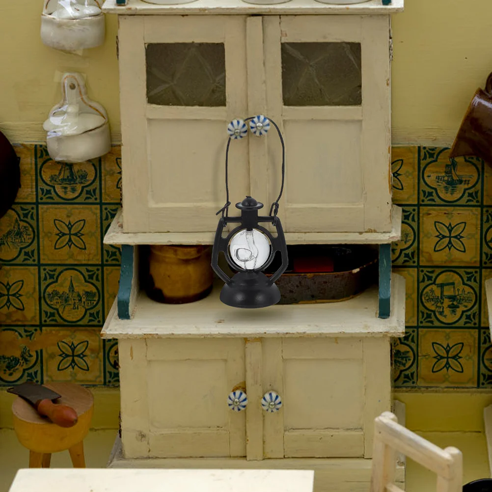 

20 Pcs Lantern Mini Dollhouse Miniature Lanterns Decorative Oil Lamp Black Floor