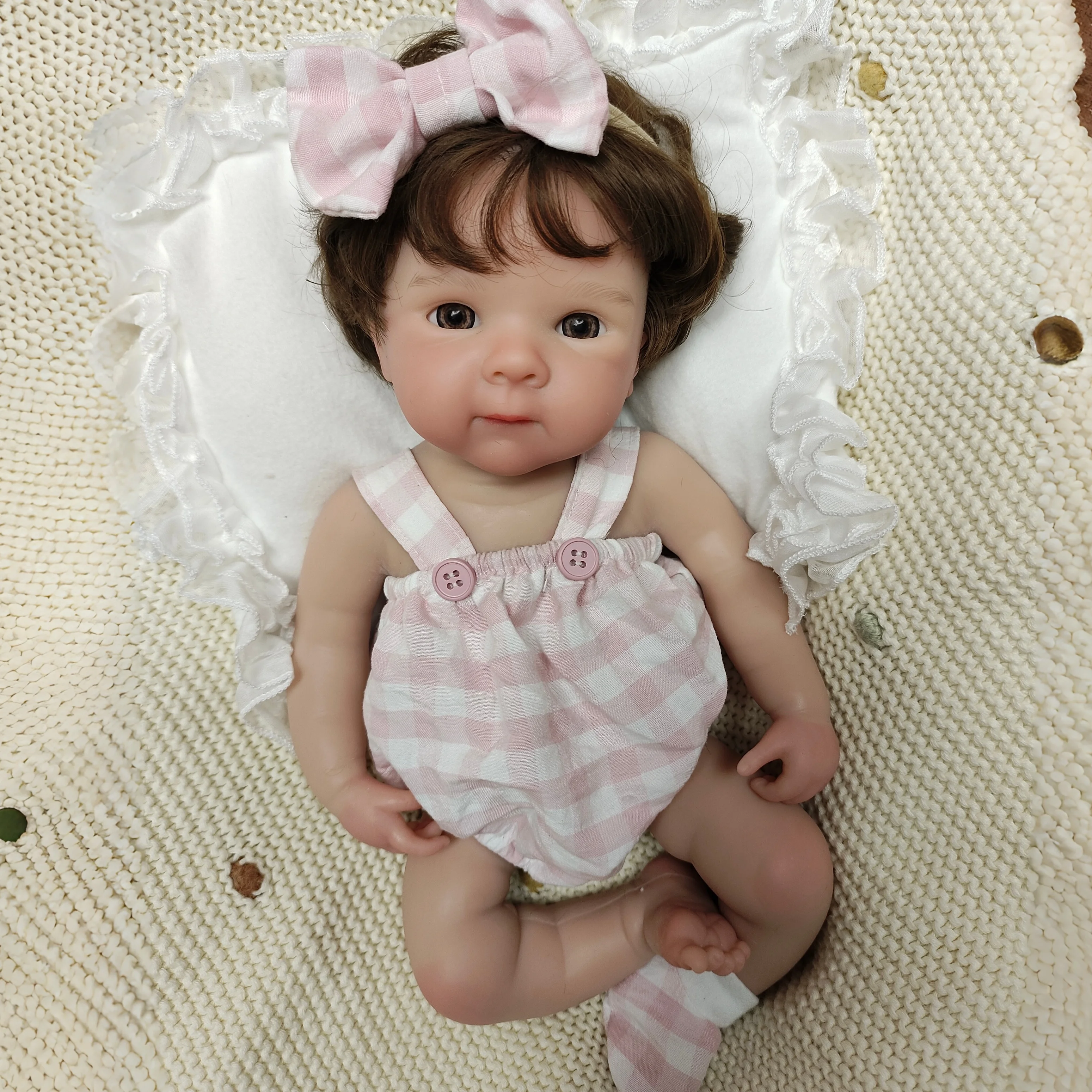 13-inch Full Silicone Reborn Doll, High-Quality Hand-Painted Details, Rooted Hair, Perfect for Gifting & Collection
