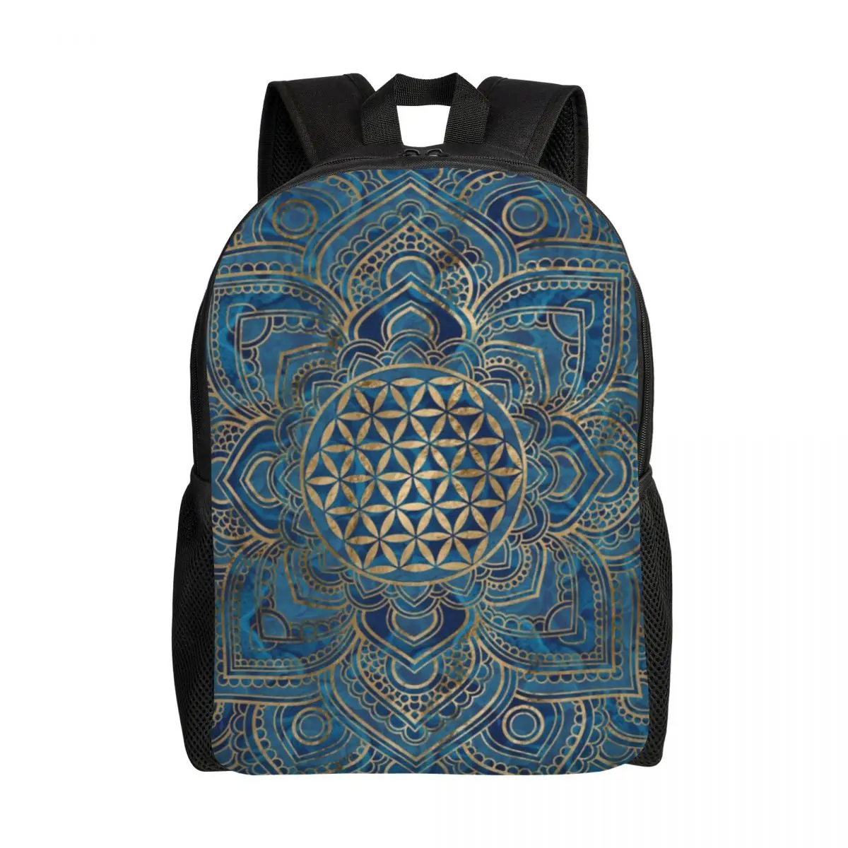 Custom Flower Of Life In Lotus Mandala Travel Backpack Men Women School Laptop Bookbag College Student Daypack Bags