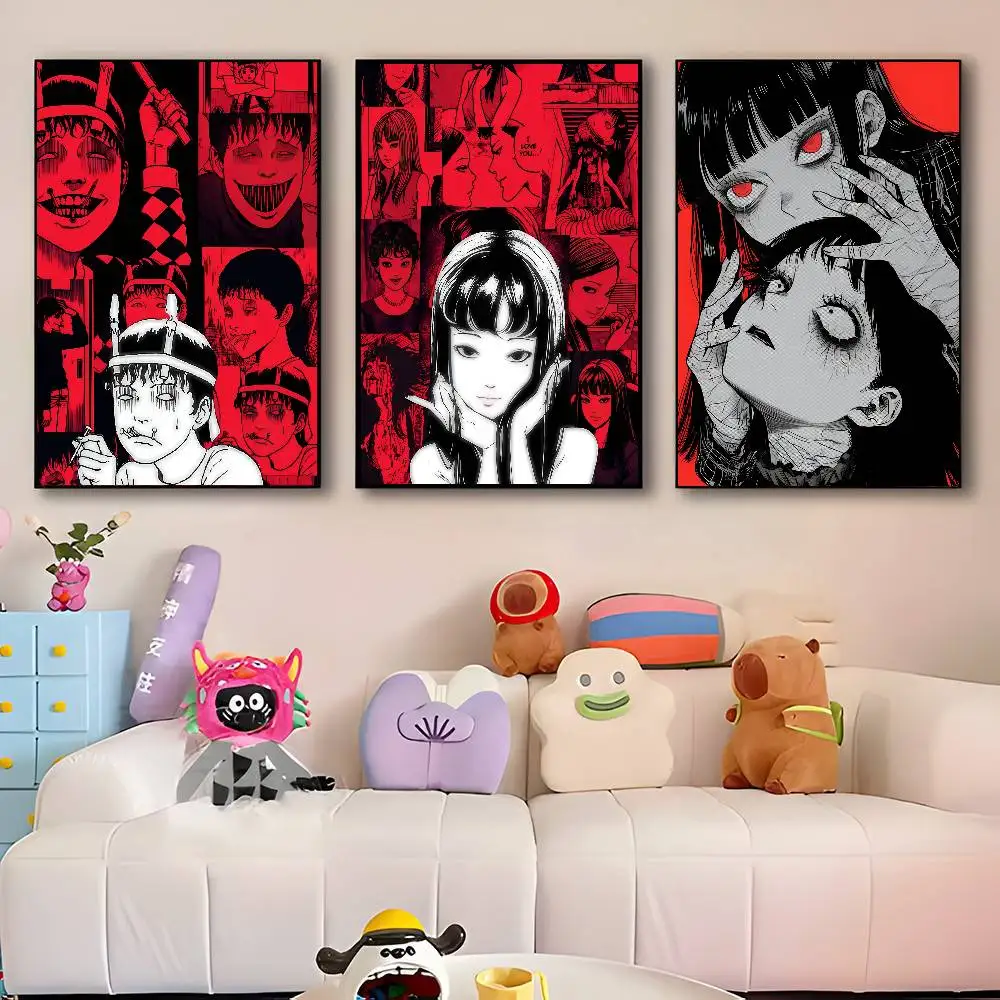 Japanese Horror Anime J-Junji I-Ito Manga Posters HD Print Vintage Wall Art Decor for Home Study Room