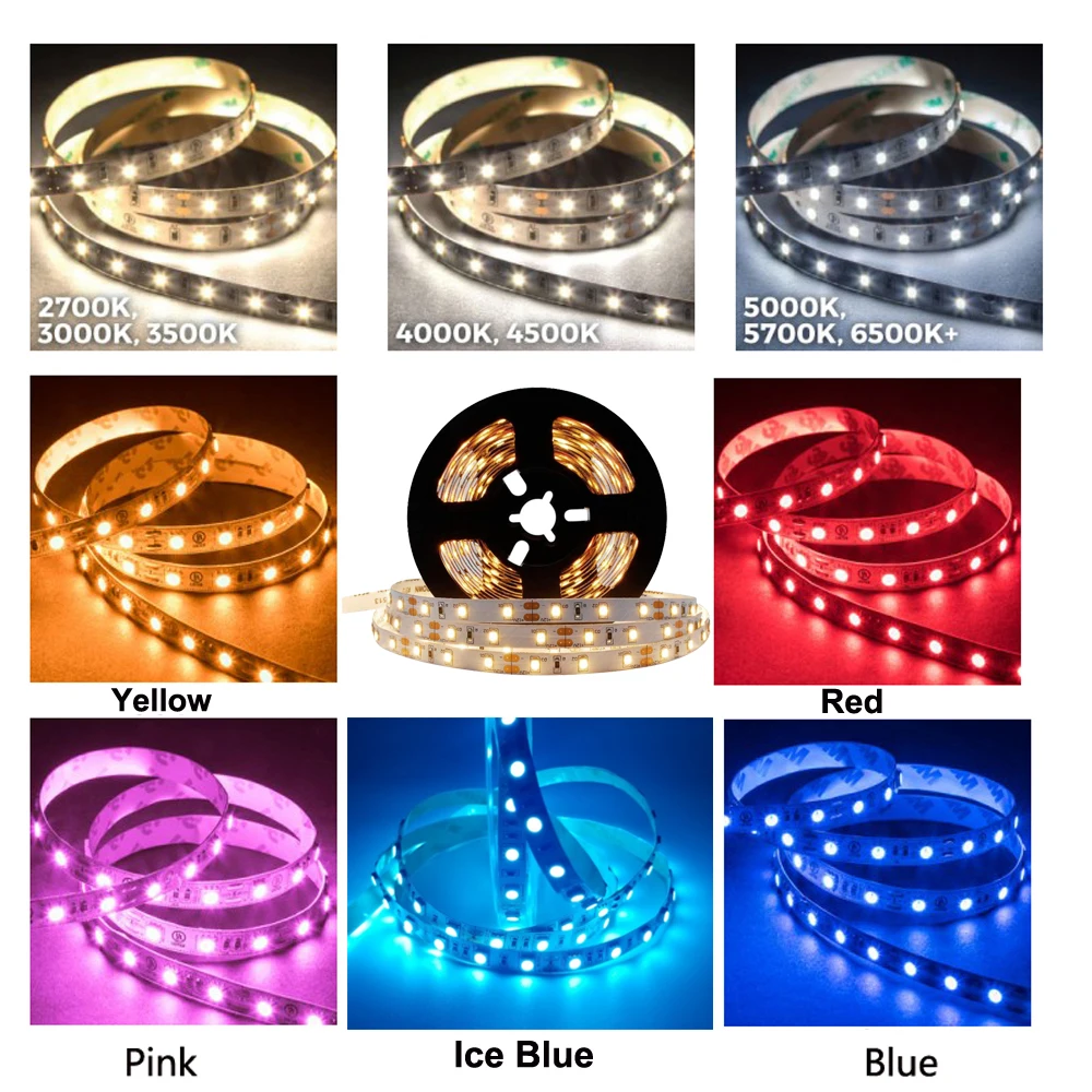 

12V White LED Strip Lights 60LED/m For Living Room Bedroom Car Decoration 1m 2m 3m 4m 5m