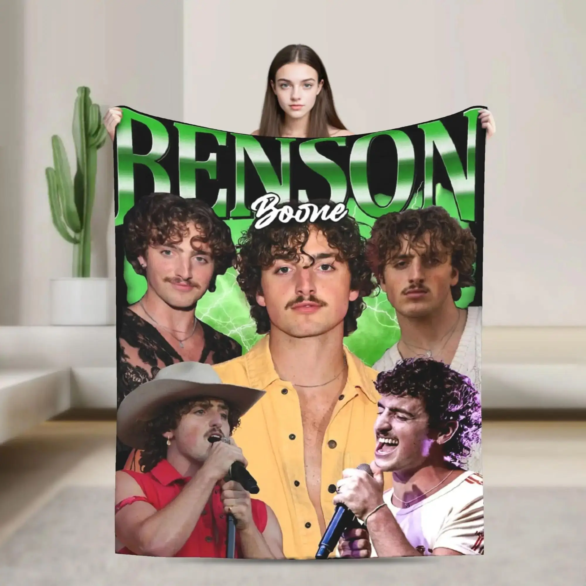 Manta Benson Boone, Cálida y Suave, de Felpa, para Cama, Sofá, Camping, Cubrecama de Franela