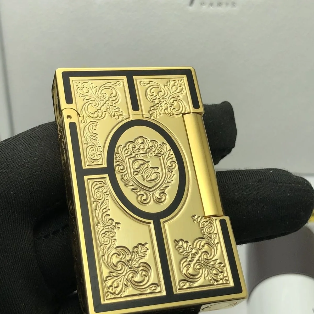 S.T. Dupont Premium All-sided Engraved Golden, Silver Lighter Collection