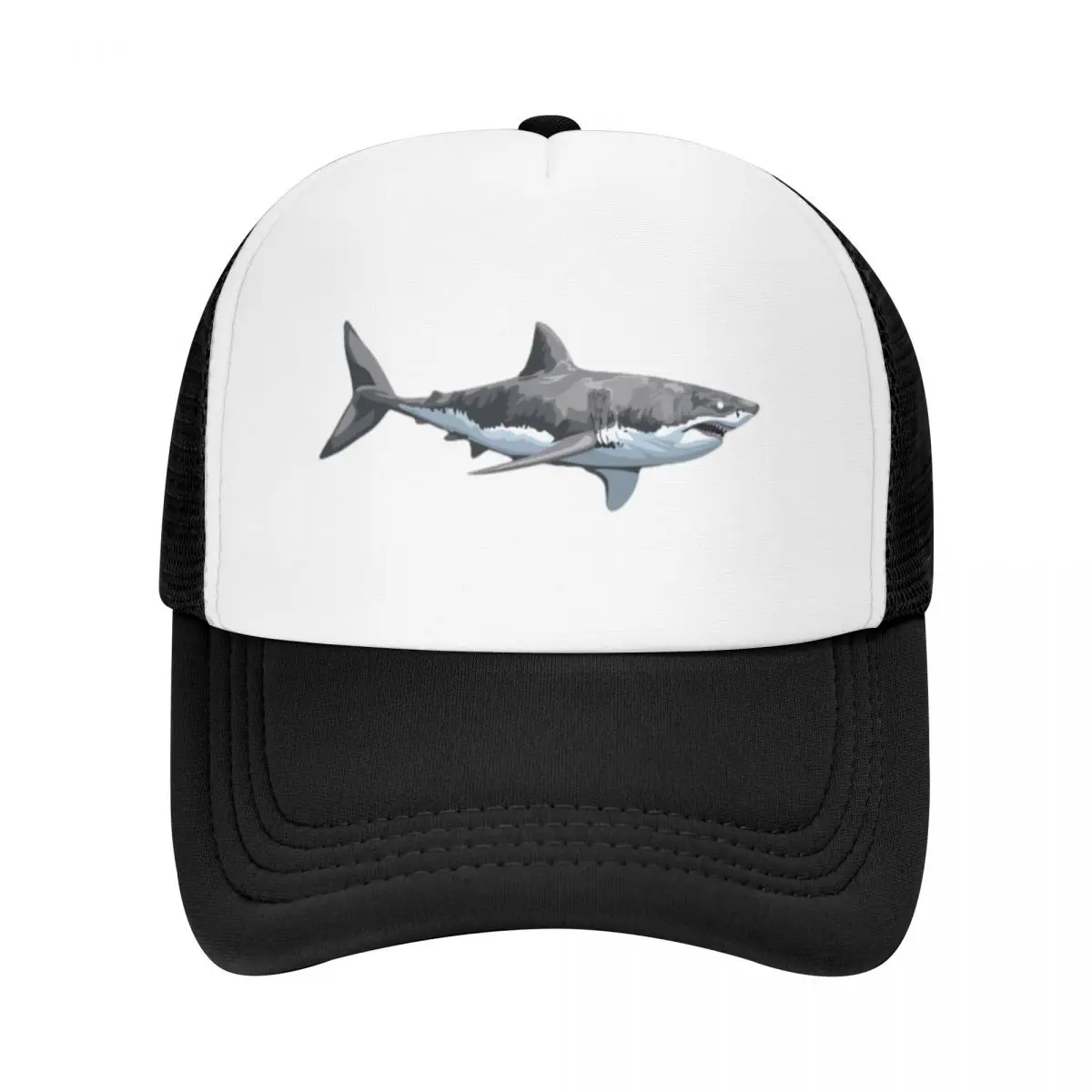 Great White Shark Cap Fashion Casual Mesh Baseball Caps Adjustable Hat Hip Hop Summer Unisex Baseball Hats Polychromatic