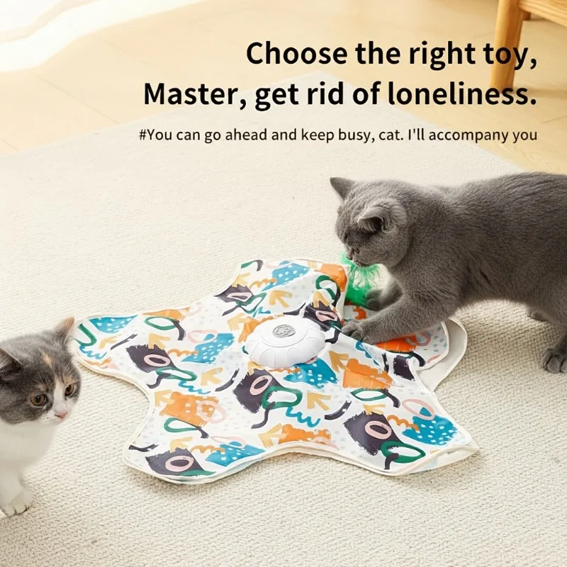 

1pc Electric Cat Carousel Pet Toy, Self-Entertainment Boredom Relief Gadget with Auto Start/Stop, Smart Cat Teaser Butterfly Toy
