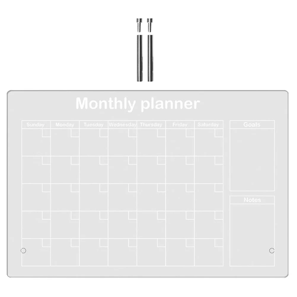 Planificador semanal de borrado en seco, tablero mensual transparente, pizarra blanca, escritorio, acrílico, Memo multifunción