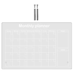 Limpar planejador semanal mensal, Whiteboard escrita transparente, Memo acrílico multi-função, apagar seco, Desk