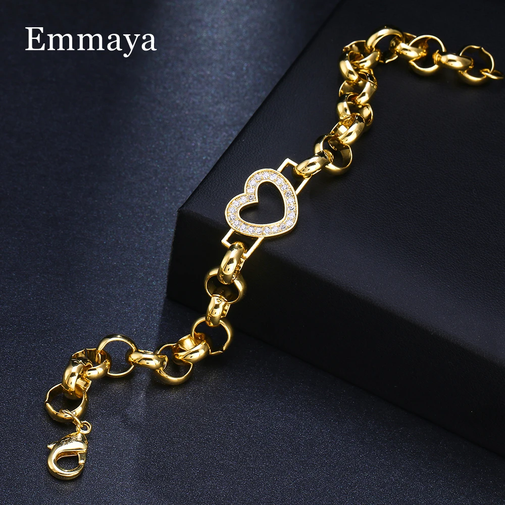 Emmaya New Arrival Charming Gold Color Bracelet Shiny Cubic Zircon Dress-Up For Female Exquisite Jewelry Party Fancy Gift