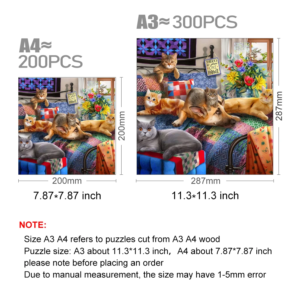 3D Wooden Puzzle Relaxing Dog And Cat Wood Puzzle Animals Cognitive Games Gift For Adults And Children Intelligence Puzzles Toys